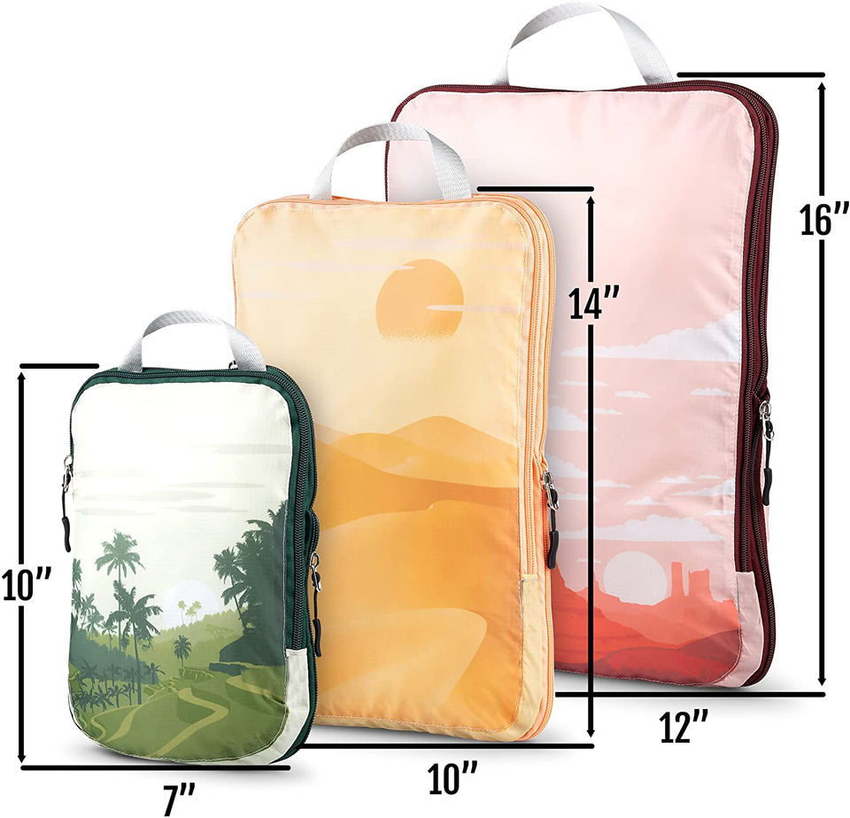 New style packing cubes luxury packing cubes set - extensive 7 piece set packing cubes for kids